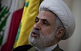 Naim Qassem, le secrétaire général du Hezbollah (Crédit : AP/Grace Kassab)