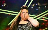 La lauréate de l'Eurovision 2018 Netta Barzilai en concert place Rabin à Tel Aviv, le 14 mai 2018. (Crédit : Tomer Neuberg/Flash90)