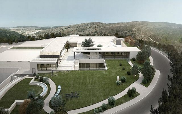 Vue aérienne du Complexe patrimonial des collections de la Shoah, situé sur le Mont du Souvenir à Yad Vashem (Gilad Lan)