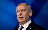 Le Premier ministre Benjamin Netanyahu participe à la cérémonie du Prix Israël à Jérusalem pour le 71ème Yom HaAtsmaout d'Israël, le 9 mai 2019. (Yonatan Sindel/Flash90)