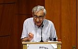 Le philosophe politique Michael Walzer prend la parole à l'Université Bar Ilan, le 13 juin 2019. (Moshe Atar)