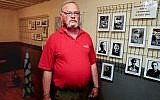Eric Trinon, membre de l'Association de Sauvegarde du Wolfsschlucht II", dans le Führerbunker, à Laffaux, dans l'est de la France, le 24 mai 2019. (Crédit : FRANCOIS NASCIMBENI / AFP)