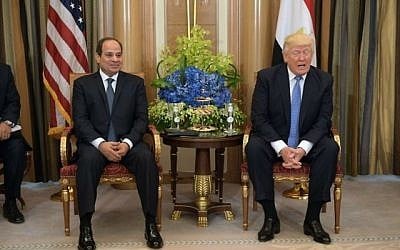 Le président américain Donald Trump, (à droite), et le président égyptien Abdel Fattah al-Sissi à Riyad, le 21 mai 2017. (AFP/MANDEL NGAN)