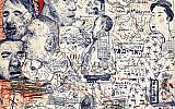 Stéphane Mandelbaum, Composition (Mishima, Bacon…), 1980. Stylo-bille sur papier. 16,7 x 23,5 cm. Galerie Zlotowski, Paris. © Galerie Zlotowski