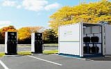 Le Kinetic Power Booster, le premier chargeur pour voiture électrique haute puissance au monde, développé par la société israélienne Chakratec, en collaboration avec la société autrichienne Wien Energie. (Crédit photo : Chakratec)