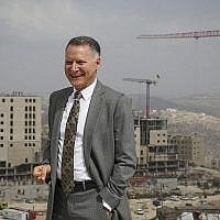 L'entrepreneur palestinien Bashar al-Masri devant son projet résidentiel de Rawabi, le 23 février 2014. (Hadas Parush/Flash 90)