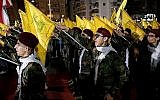 Des partisans du Hezbollah lors d'un rassemblement organisé pour la journée al-Quds à Beyrouth, au Liban, le 31 mai 2019. (Crédit : AP Photo/Hassan Ammar)