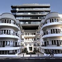 La maison Reisfeld, un bâtiment de style Bauhaus construit en 1935 par l'architecte Pinchas Bijonsky, le 9 mai 2019 à Tel Aviv. (Crédit photo : THOMAS COEX / AFP)