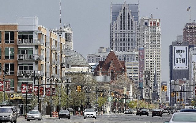 Le centre-ville de Detroit, en 2012. (Crédit : AP Photo/Carlos Osorio) Le centre-ville de Detroit, en 2012. (Crédit : AP Photo/Carlos Osorio)