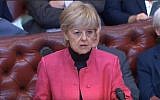 La baronne Hayter s'exprime à la Chambre des Lords lors d'un débat sur le projet de loi de sortie de l'Union européenne au parlement britannique le 4 avril 2019. (capture d'écran: YouTube)