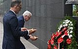 Le ministre des Affaires étrangères allemand  Heiko Maas (g) et son homologue polonais Jacek Czaputowicz marque les 75ans de l'Insurréction de Varsovie visit to Museum of the Warsaw Uprising, marking the 75th anniversary on August 1, 2019 (Photo by Janek SKARZYNSKI / AFP)