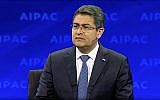 Le président hondurien Juan Orlando Hernandez lors de la conférence politique de l'AIPAC à Washington, le 24 mars 2019. (Capture d'écran/AIPAC)