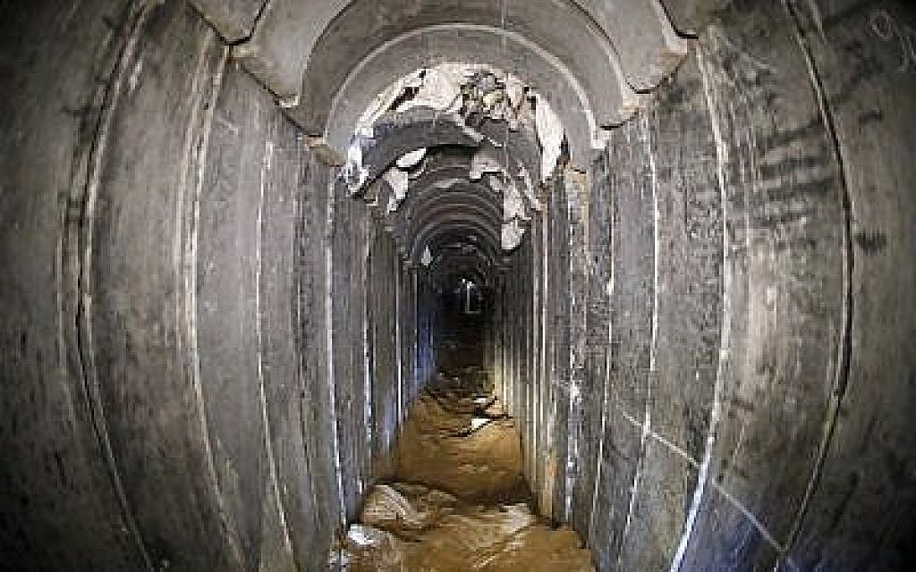 Une photographie prise en janvier 2018 d'un tunnel du Jihad islamique détruit, conduisant de Gaza vers Israël, à proximité du kibboutz israélien du sud de Kissufim. (Jack Guez/AFP/POOL) Une photographie prise en janvier 2018 d'un tunnel du Jihad islamique détruit, conduisant de Gaza vers Israël, à proximité du kibboutz israélien du sud de Kissufim. (Jack Guez/AFP/POOL)