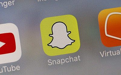 L'application Snapchat. (Crédit : AP Photo/Richard Drew)
