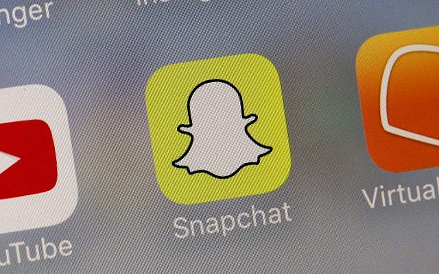 L'application Snapchat. (Crédit : AP Photo/Richard Drew)
