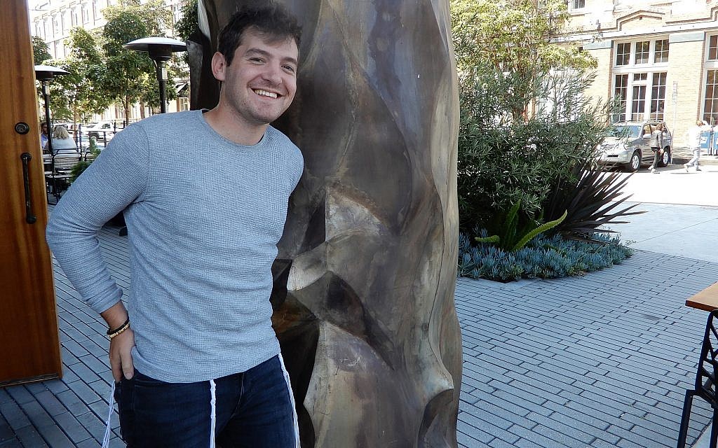 Bunim Laskin, fondateur de l'application Swimply, à San Francisco, le 10 septembre 2019. (Melanie Lidman/Times of Israel)