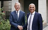 Bruno Le Maire et Moshe Kahlon, à Paris, le 5 septembre 2019. (Crédit : BrunoLeMaire / Twitter)