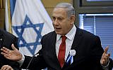 Le Premier ministre Benjamin Netanyahu s'exprime lors d'une réunion de la faction du Likud à la Knesset, le 3 octobre 2019. (Menahem Kahana/AFP)