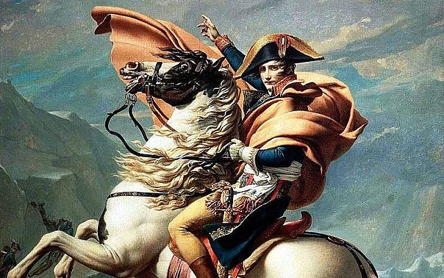Napoléon franchissant les Alpes, par Jacques-Louis David