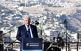 L'ambassadeur américain en Israël David Friedman s'exprime lors d'un rassemblement de chrétiens pro-israéliens à Jérusalem, le 6 octobre 2019 (Crédit : David Azagury, US Embassy Jerusalem)