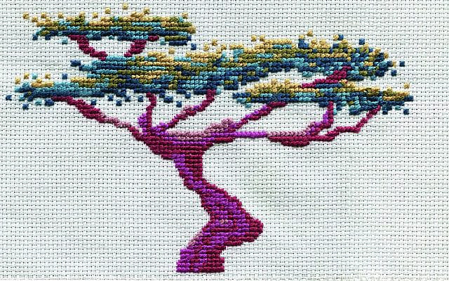 Détail du Point de Torah par la Tapisserie du Point, Acacia par Emma Kippley-Ogman  (Crédit : Point de Torah par le Projet du point)