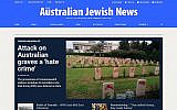 La page d'accueil de l'Australian Jewish News