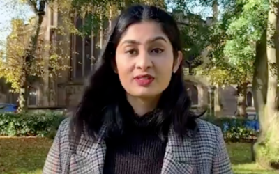 La candidate au parlement britannique Zarah Sultana. (Capture d'écran : Twitter via JTA)