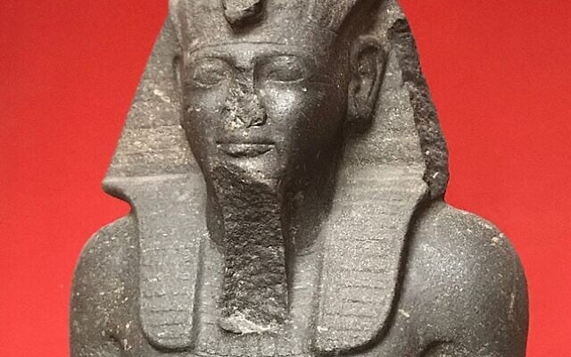 Grande statue assise de Ramsès II, exhumée par la mission Pierre Montet en 1933. (Crédit : Louanne20/CC BY-SA 4.0) Grande statue assise de Ramsès II, exhumée par la mission Pierre Montet en 1933. (Crédit : Louanne20/CC BY-SA 4.0)