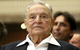 George Soros, fondateur et président de l'Open Society Foundations, lors de la cérémonie de remise du prix Joseph A. Schumpeter à Vienne, Autriche, le vendredi 21 juin 2019. (AP Photo/Ronald Zak)