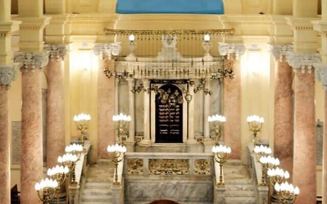 La synagogue Eliyahu Hanavi à Alexandrie, en Egypte. (Crédit : Ministère des Antiquités égyptiennes)