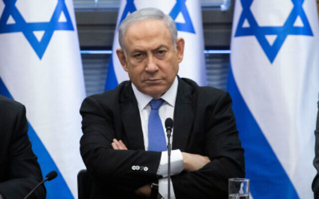 Le Premier ministre Benjamin Netanyahu lors d'une réunion du bloc des partis de droite à la Knesset, le 20 novembre 2019. (Hadas Parush/Flash90) Le Premier ministre Benjamin Netanyahu lors d'une réunion du bloc des partis de droite à la Knesset, le 20 novembre 2019. (Hadas Parush/Flash90)