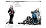 Une caricature suggérant que le Premier ministre Benjamin Netanyahu serait derrière les scandales d'antisémitisme au parti Travailliste. (De Volkskrant via JTA)