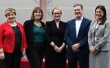 Les candidats à la direction du Parti travailliste britannique : Emily Thornberry, Jess Phillips, Rebecca Long-Bailey, Keir Starmer et Lisa Nandy. (Crédit : Paul ELLIS / AFP)