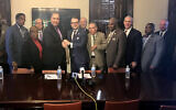 Les leaders du New Jersey de l'ADL et du NAACP annoncent une initiative conjointe de lutte contre les haines chez les responsables publics (Autorisation : ADL via JTA)