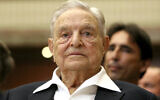 George Soros, fondateur et président de Open Society Foundations, avant la cérémonie de remise du prix Joseph A. Schumpeter, à Vienne, en Autriche, le 21 juin 2019. (Crédit : Ronald Zak/AP)