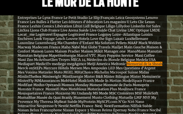 Le « Mur de la Honte » du magazine Valeurs actuelles.
