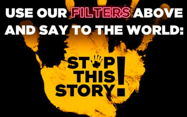 Une image de présentation de la campagne « Stop this Story! » du Congrès juif européen. (Crédit : Instagram / Stop This Story)