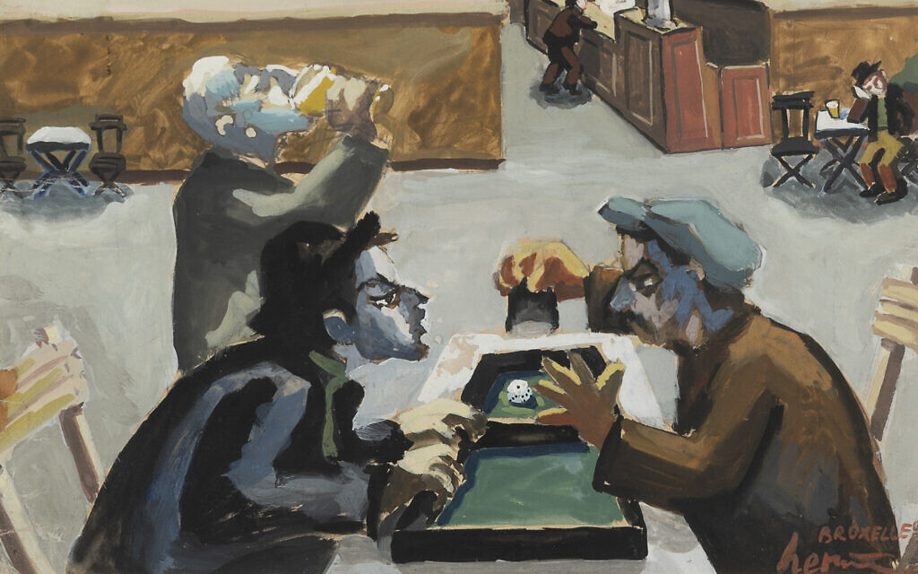 "The Gamblers", 1938, gouache sur papier, par Josef Herman. (Avec l'aimable autorisation de Josef Herman/ Flowers Gallery)