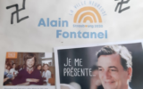 Un tract de campagne de Alain Fontanel, candidat LREM à la mairie de Strasbourg, couvert de croix gammées, reçu à son domicile, le 29 janvier 2020. (Capture d'écran Twitter)