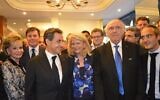 Robert Feldmann (2e à droite) avec l’ancien président français Nicolas Sarkozy, en 2014. (Crédit : Christophe-André Frassa / Facebook)