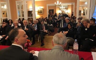 La conférence du Conseil arabe pour l’intégration régionale de ce mardi à l’Assemblée nationale. (Crédit : Meyer Habib / Facebook)