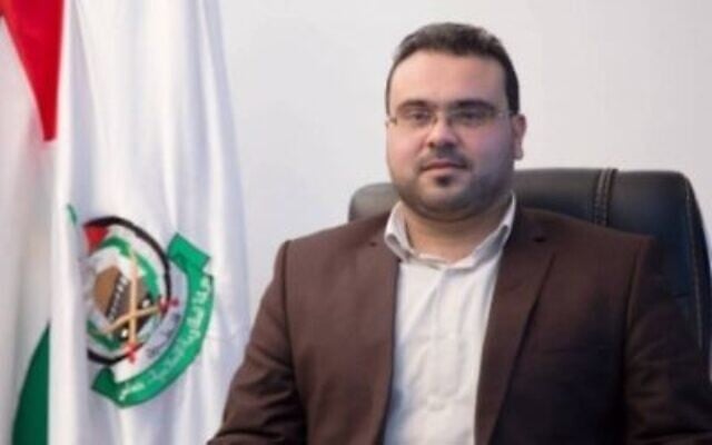 Le porte-parole du groupe terroriste palestinien du Hamas, Hazem Qassem. (Crédit : Hamas)