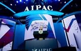 Le vice-président américain Mike Pence s'exprime lors de la conférence politique 2020 de l'American Israel Public Affairs Committee (AIPAC) à Washington, DC, le 2 mars 2020. (Photo par SAUL LOEB / AFP)