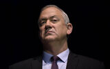 Le leader de Kakhol lavan Benny Gantz s'exprime lors d'un événement électoral à Tel Aviv, le 17 février 2020. (Crédit : Gili Yaari / Flash90)