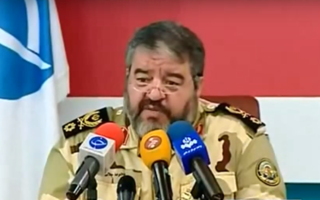 Le général de brigade l Gholam Reza Jalali de l'Organisation de défense civile de l'Iran (Capture d'écran: YouTube)