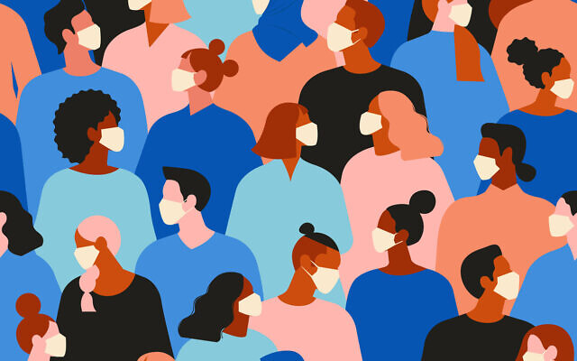 Illustration : des hommes et des femmes portent des masques de protection. (Crédit :  iStock by Getty Images)