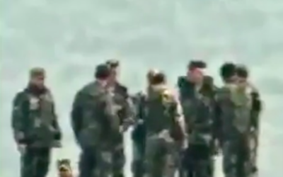 Capture d'écran d'une vidéo publiée par l'armée israélienne qui montrerait un haut-gradé syrien, Lua’a Ali Ahmad Asaad, lors d'une inspection de sites du Hezbollah sur le plateau du Golan. (Crédit : Armée israélienne)