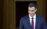 Le Premier ministre espagnol Pedro Sanchez au Palais Moncloa à Madrid, en Espagne, le 12 septembre 2018. (Crédit : AP Photo/Paul White)