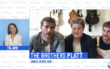 Shira Haas parle avec Jonah, Henry et Ben Platt lors d'une célébration virtuelle d'Yom HaAtsmaout, le 29 avril 2020.  (Capture d'écran : YouTube)