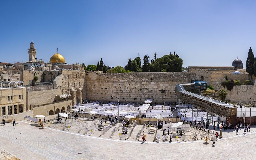 Le mur Occidental dans la Vieille Ville de Jérusalem en mai 2020 (Crédit : Yaniv Berman/Autorité israélienne des Antiquités)